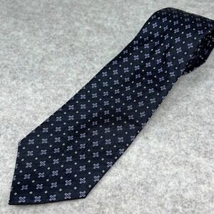 Polo Ralph Lauren 100% Silk Neck Tie Mens Geometric Print Formal Italy Navy Blue